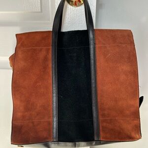 Fossil Women’s Suede Brown and Black Tote